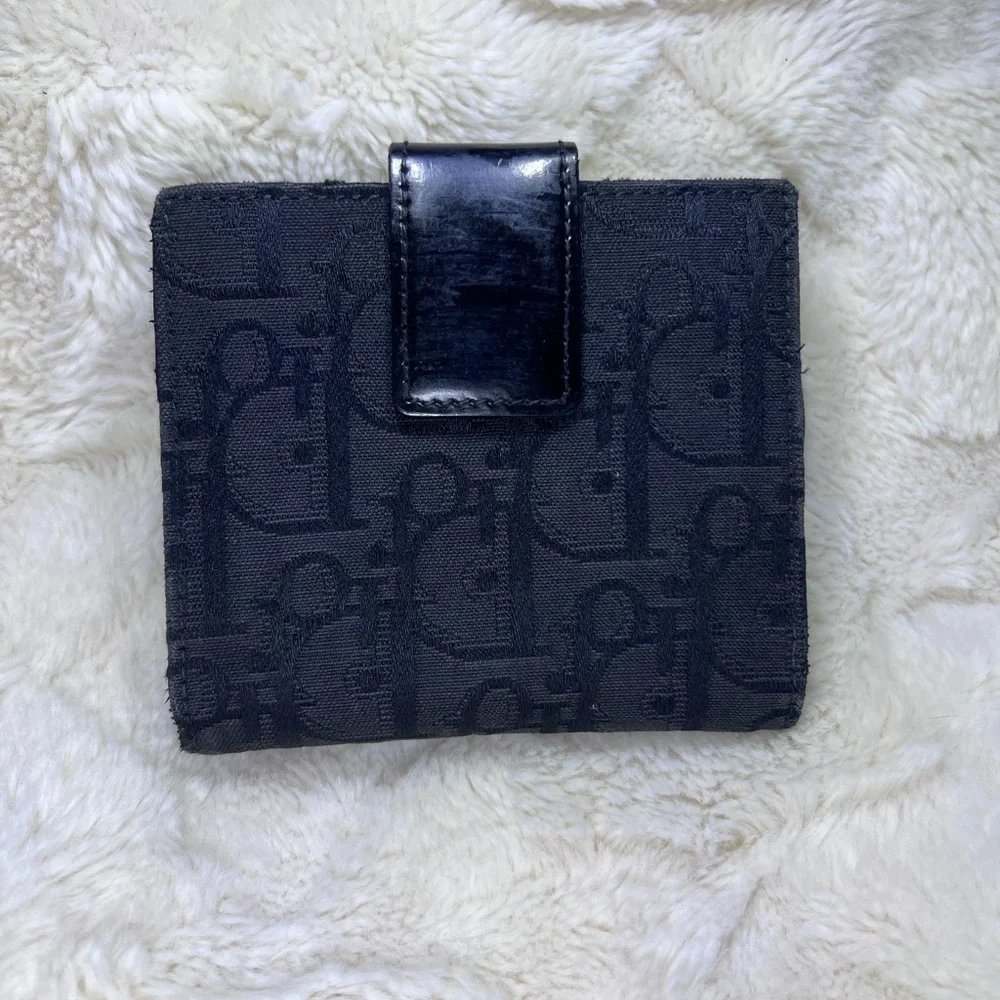 Dior Black Saddle Cloth Wallet